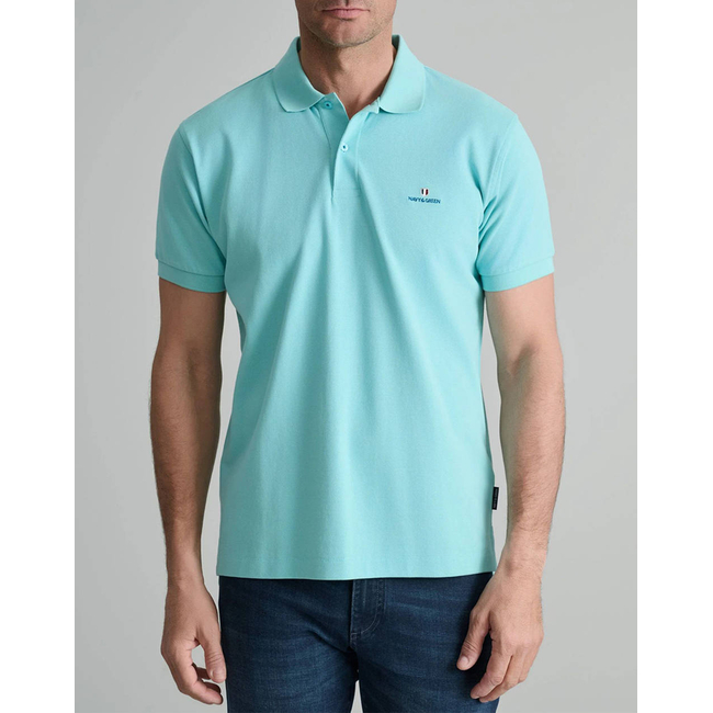 Product NAVY&GREEN POLO SHIRT SOL/COL, CUSTOM FIT base image