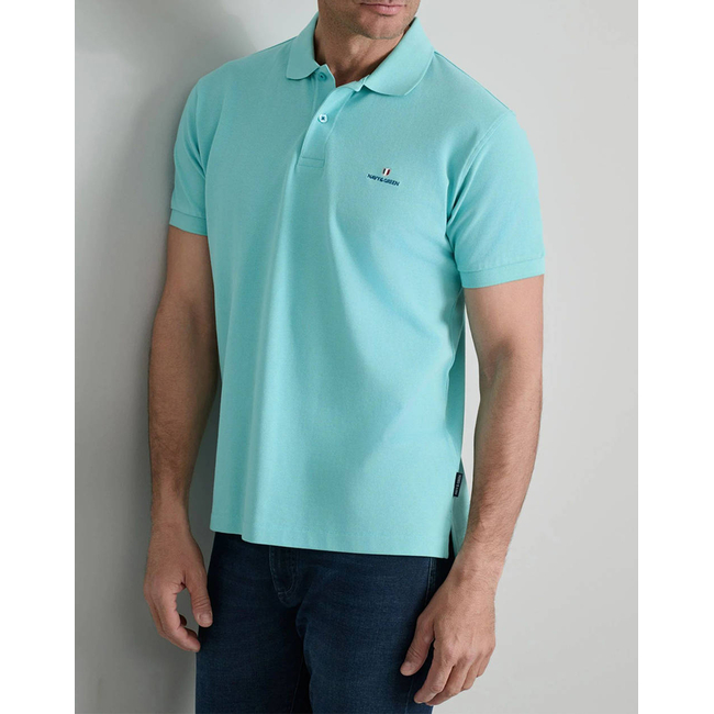 Product NAVY&GREEN POLO SHIRT SOL/COL, CUSTOM FIT base image