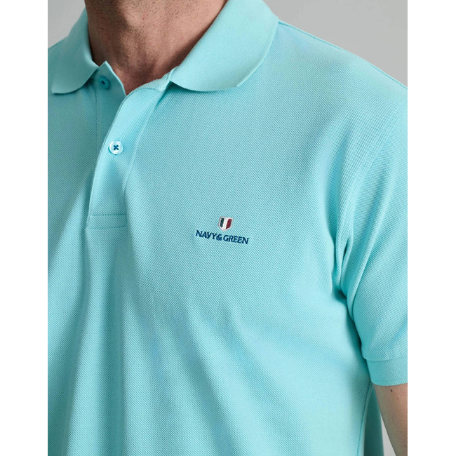 Product NAVY&GREEN POLO SHIRT SOL/COL, CUSTOM FIT base image