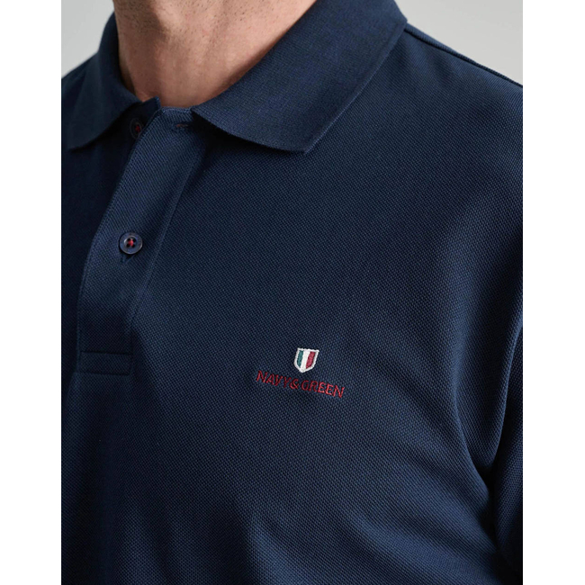 Product NAVY&GREEN POLO SHIRT SOL/COL, CUSTOM FIT base image