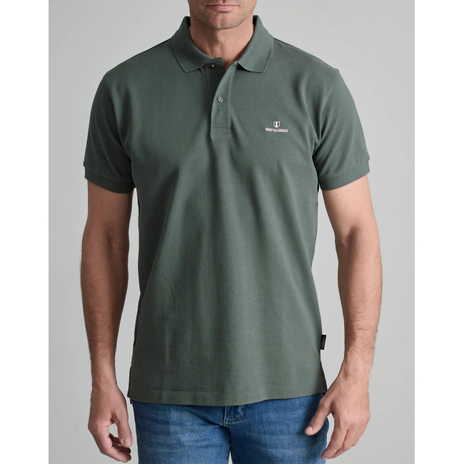 Product NAVY&GREEN POLO SHIRT SOL/COL, CUSTOM FIT base image