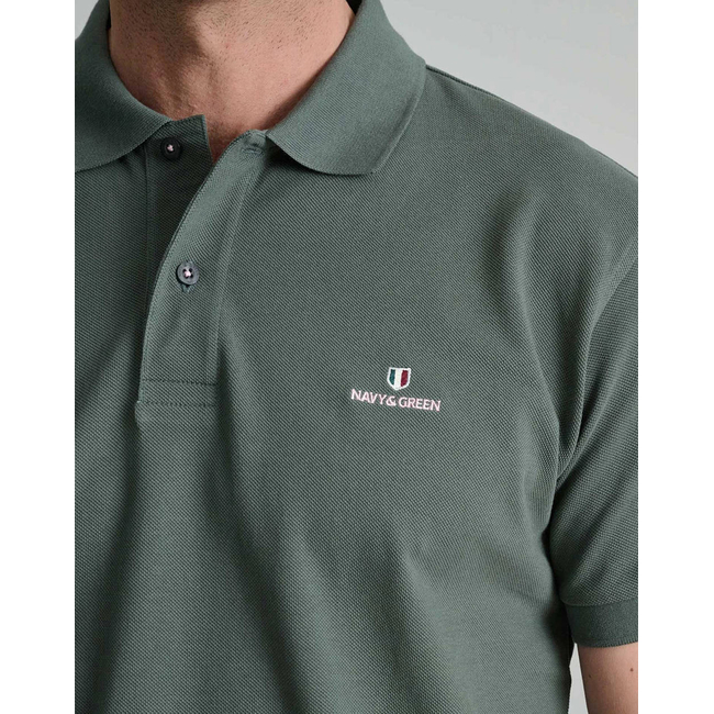Product NAVY&GREEN POLO SHIRT SOL/COL, CUSTOM FIT base image