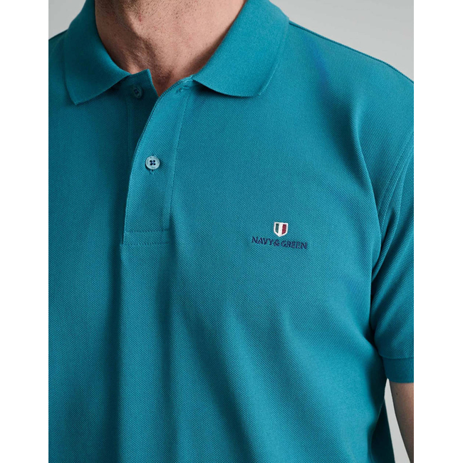 Product NAVY&GREEN POLO SHIRT SOL/COL, CUSTOM FIT base image