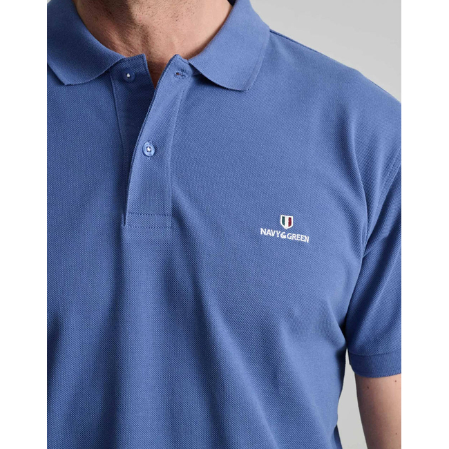 Product NAVY&GREEN POLO SHIRT SOL/COL, CUSTOM FIT base image