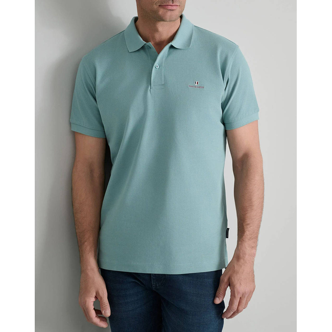 Product NAVY&GREEN POLO SHIRT SOL/COL, CUSTOM FIT base image