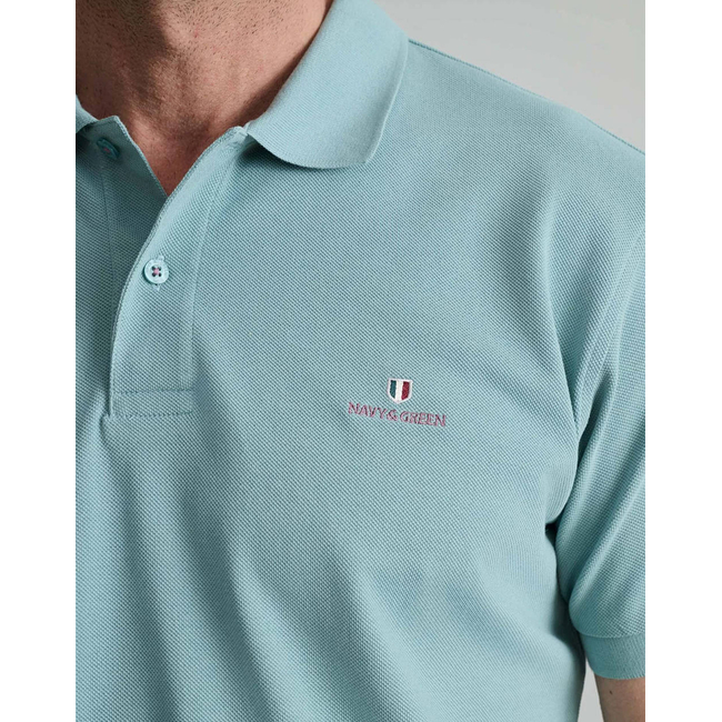 Product NAVY&GREEN POLO SHIRT SOL/COL, CUSTOM FIT base image