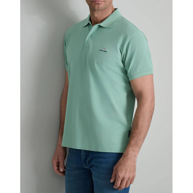 Product NAVY&GREEN POLO SHIRT SOL/COL, CUSTOM FIT base image