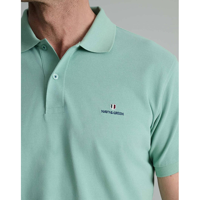 Product NAVY&GREEN POLO SHIRT SOL/COL, CUSTOM FIT base image