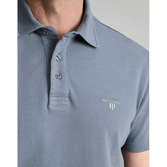 Product NAVY&GREEN POLO PIQUE T-SHIRT SOL/COL base image