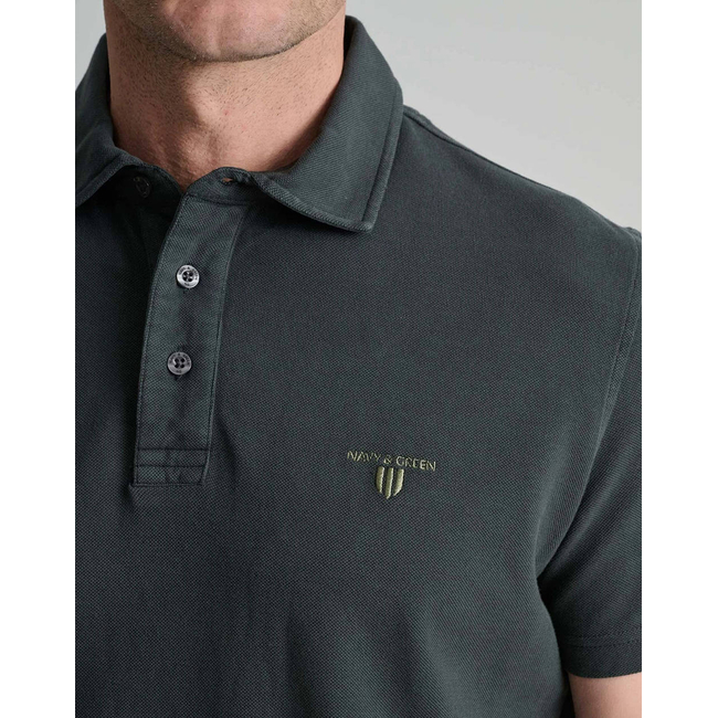Product NAVY&GREEN POLO PIQUE T-SHIRT SOL/COL base image