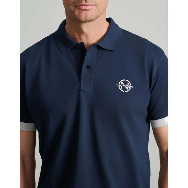 Product NAVY&GREEN ΜΠΛΟΥΖΑΚΙ ΠΟΛΟ, CUSTOM FIT base image