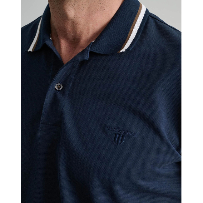 Product NAVY&GREEN ΜΠΛΟΥΖΑΚΙ ΠΟΛΟ, CUSTOM FIT base image