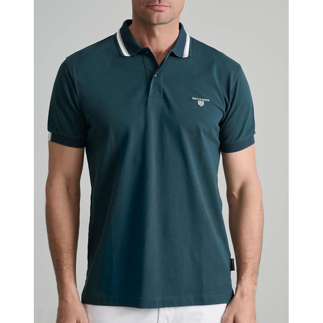 Product NAVY&GREEN ΜΠΛΟΥΖΑΚΙ ΠΟΛΟ, CUSTOM FIT base image