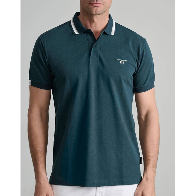 Product NAVY&GREEN ΜΠΛΟΥΖΑΚΙ ΠΟΛΟ, CUSTOM FIT base image