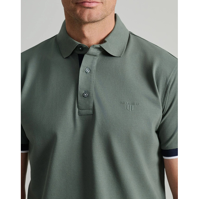 Product NAVY&GREEN ΜΠΛΟΥΖΑΚΙ ΠΟΛΟ, CUSTOM FIT base image