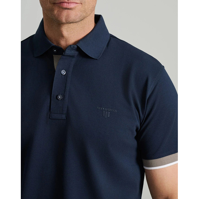 Product NAVY&GREEN ΜΠΛΟΥΖΑΚΙ ΠΟΛΟ, CUSTOM FIT base image