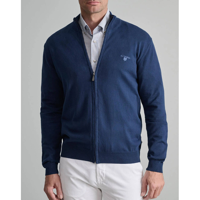 Product NAVY&GREEN KNITTED ZIPPER CARDIGAN base image