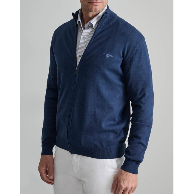 Product NAVY&GREEN KNITTED ZIPPER CARDIGAN base image
