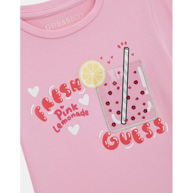 Product GUESS SS T-SHIRT - MID ORGANIC CO STR JERSEY 160 ΜΠΛΟΥΖΑ ΠΑΙΔΙΚΟ GIRL base image