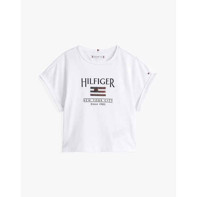 Product TOMMY HILFIGER HILFIGER SEQUINS FLAG TEE SS base image