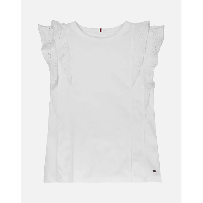 Product TOMMY HILFIGER BRODERIE ANGLAISE KNIT TOP SS base image