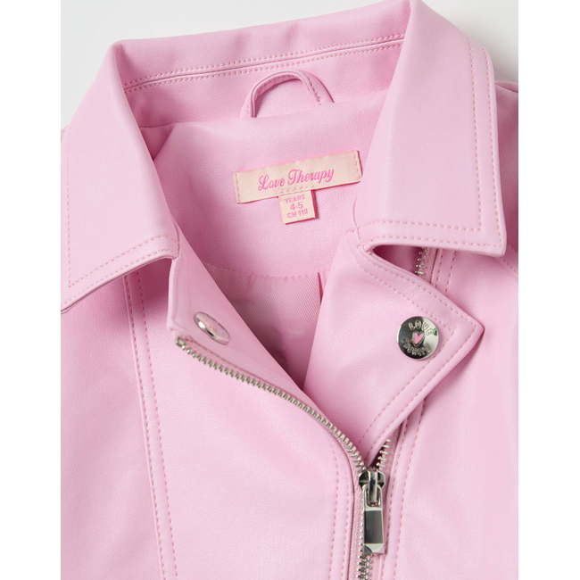 Product OVS FAKE LEATHER JACKET PINK base image