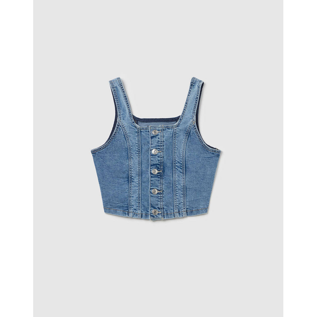 Product OVS DENIM TOP W/BUTTONS base image