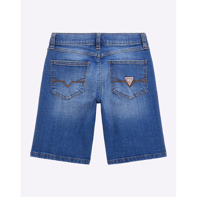 Product GUESS STRETCH DENIM SHORTS - CO CRISSCROSS COMFORT INDIGO SHORTS FOR BOY base image