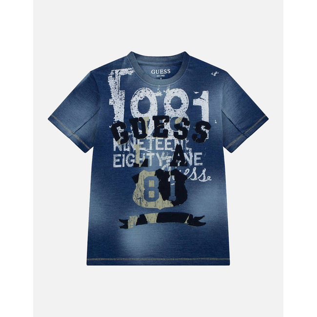 Product GUESS  INDIGO JERSEY SS T-S - INDIGO JERSEY ACID WASH 160GSM ΜΠΛΟΥΖΑ B base image