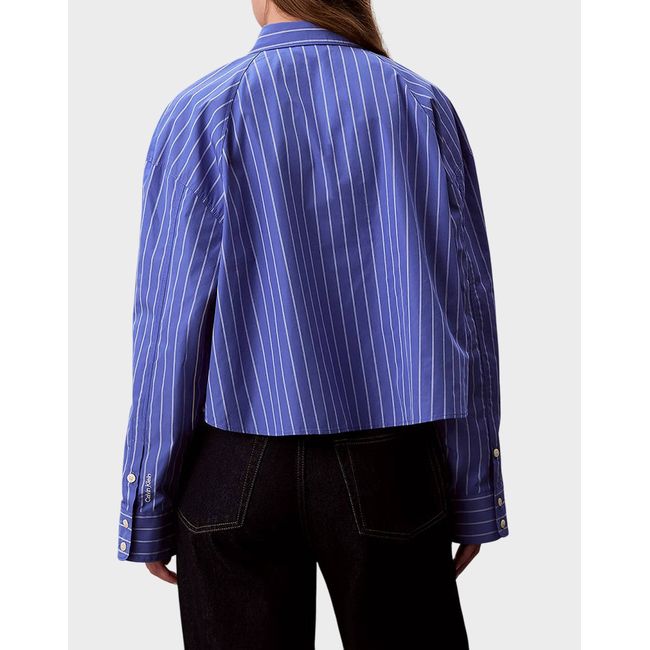 Product CALVIN KLEIN JEANS YD STRIPE BOXY CROPPED SHIRT base image