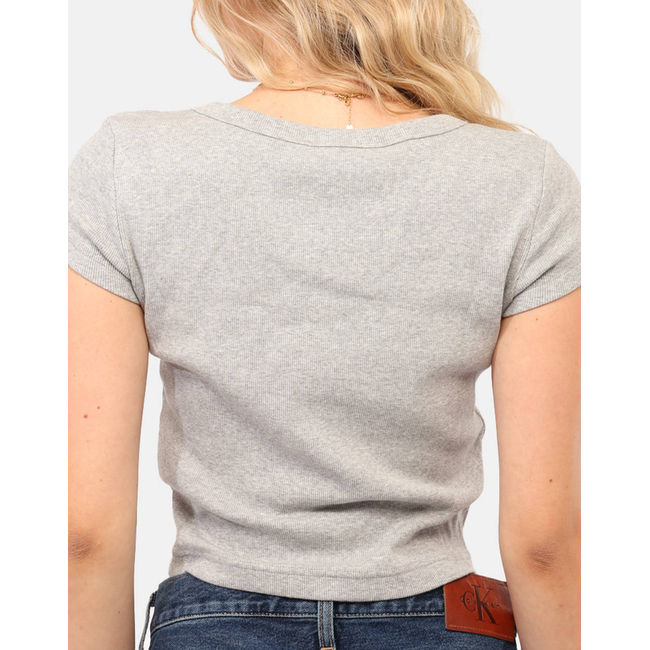Product CALVIN KLEIN JEANS A- WOVEN LABEL 2X2 RIB BABY TEE base image