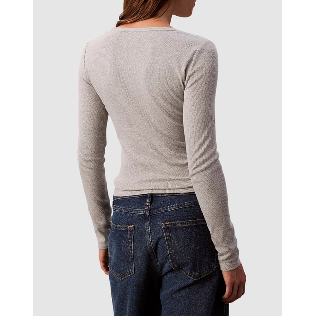 Product CALVIN KLEIN JEANS LS WOVEN LABEL 2X2 RIB SCOOP NEC base image