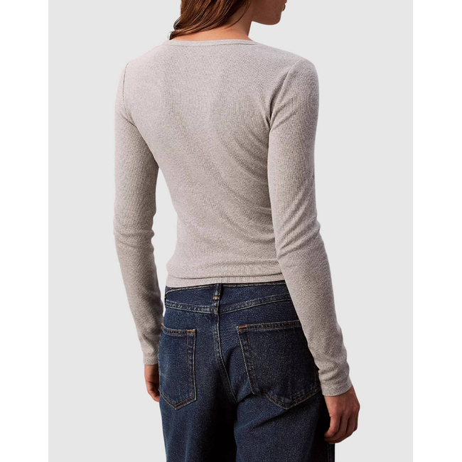 Product CALVIN KLEIN JEANS LS WOVEN LABEL 2X2 RIB SCOOP NEC base image