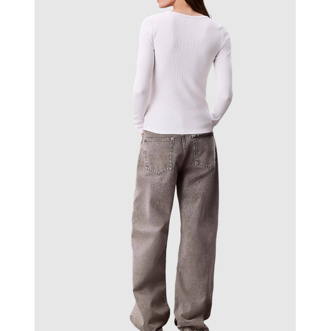 Product CALVIN KLEIN JEANS LS WOVEN LABEL 2X2 RIB SCOOP NEC base image