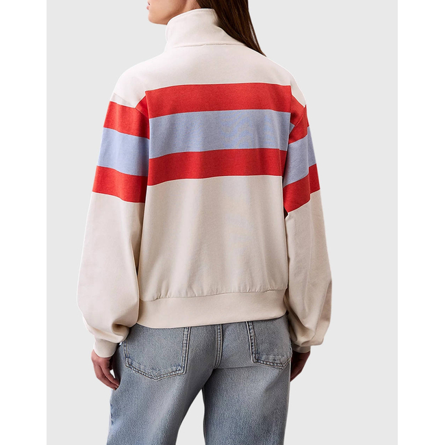 Product CALVIN KLEIN RUGBY JERSEY 1/4 ZIP STRIPE TOP base image