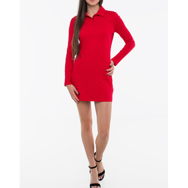 Product CALVIN KLEIN AOP JACQUARD LS POLO DRESS base image