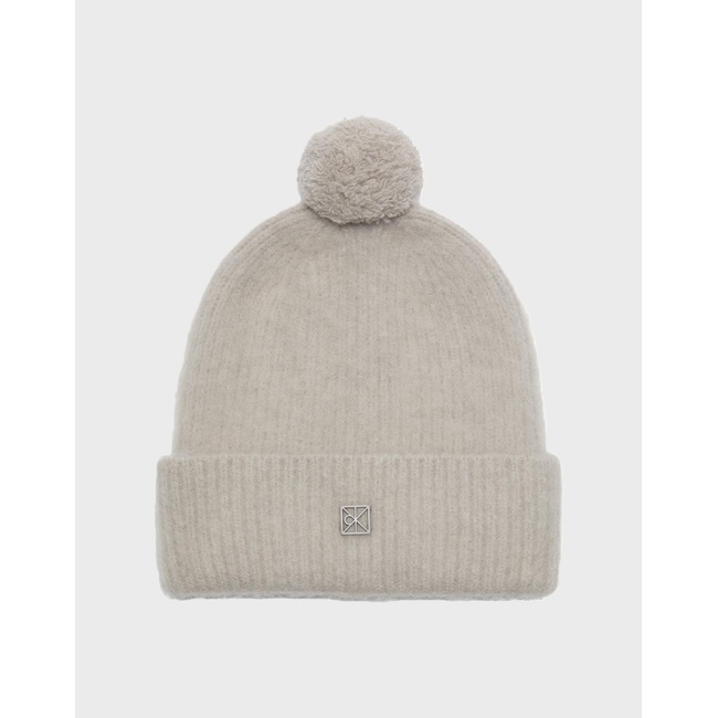 Product CALVIN KLEIN EMBLEM BRUSHED POMPOM BEANIE base image
