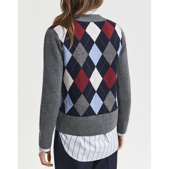 Product GANT ΖΑΚΕΤΑ ΠΛΕΚΤΗ ARGYLE V-NECK CARDIGAN base image