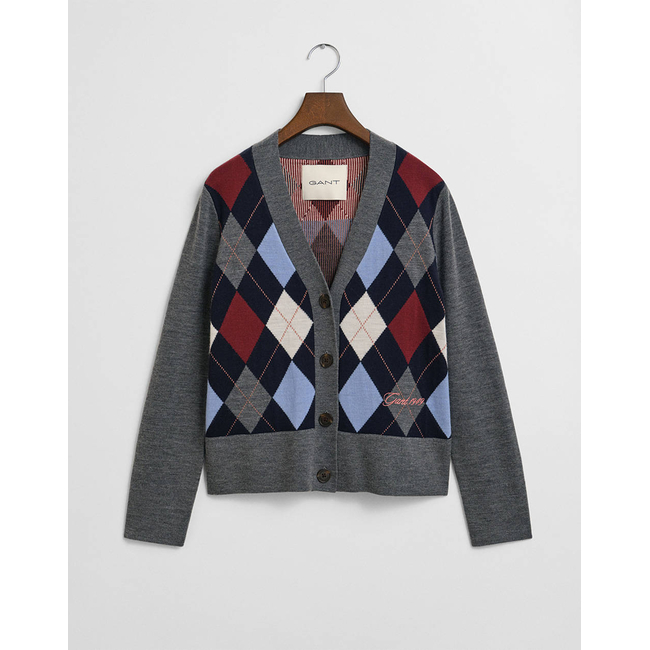 Product GANT ΖΑΚΕΤΑ ΠΛΕΚΤΗ ARGYLE V-NECK CARDIGAN base image