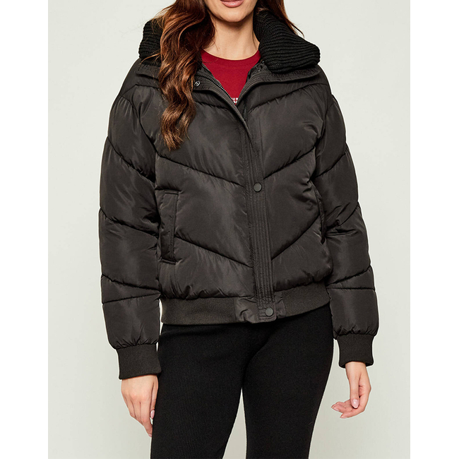 Product GUESS DORA DETACHABLE KNIT-COLLAR PU JACKET WOMEN base image