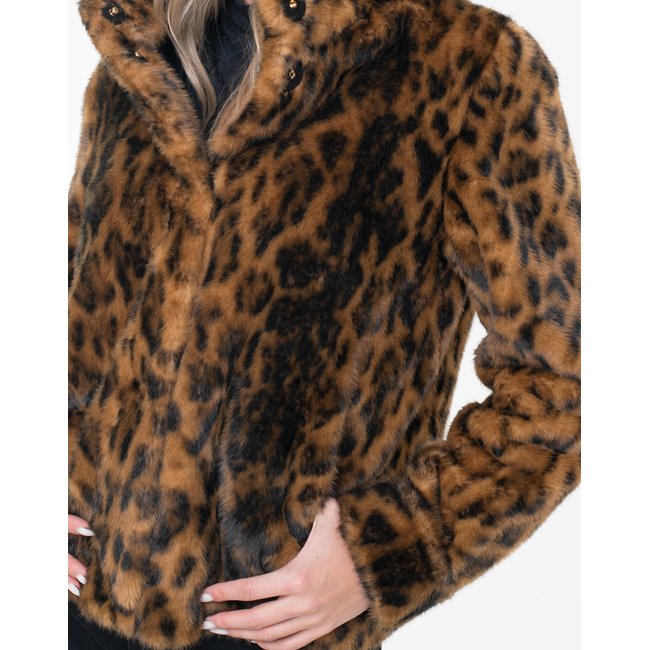 Product GUESS LUNA FAUX FUR LEOPARD JACKET ΜΠΟΥΦΑΝ ΓΥΝΑΙΚΕΙΟ base image