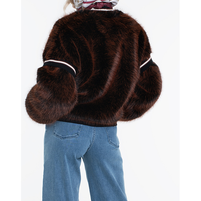 Product GUESS KATIA FAUX FUR RIB BOMBER ΜΠΟΥΦΑΝ ΓΥΝΑΙΚΕΙΟ base image