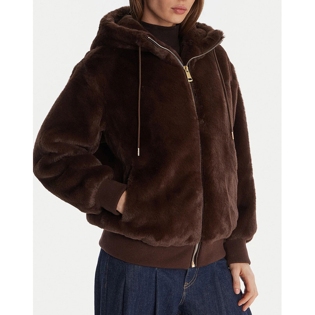 Product GUESS LUCREZIA FAUX FUR LOGO JACKET ΜΠΟΥΦΑΝ ΓΥΝΑΙΚΕΙΟ base image