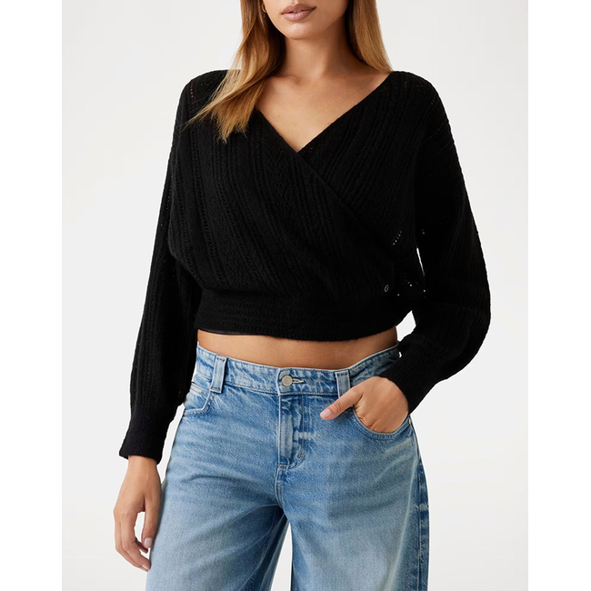 Product GUESS LS VN OVERLAPPED IZABELLA SWTR ΠΛΕΚΤΟ ΓΥΝΑΙΚΕΙΟ base image