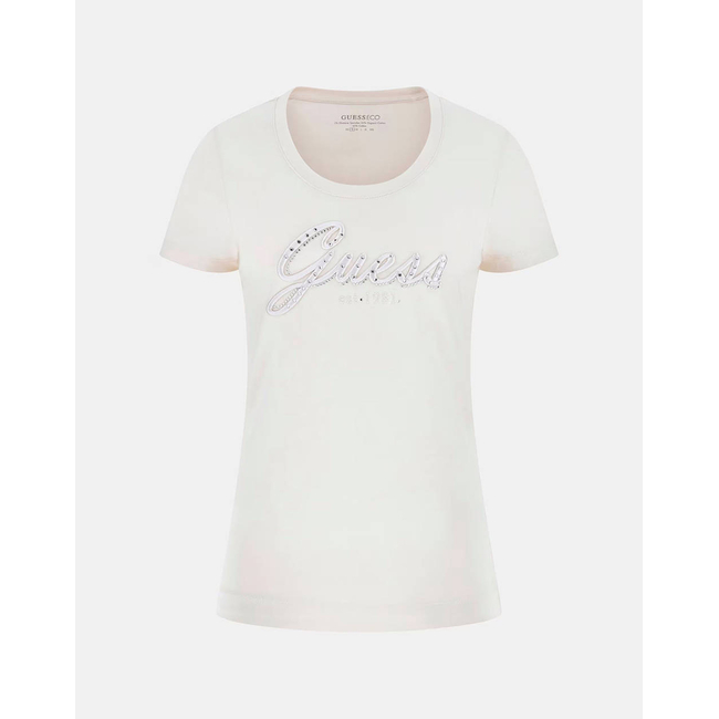 Product GUESS CN SS EMBRO SCRIPT LOGO TEE WOMEN'S T-SHIRT base image