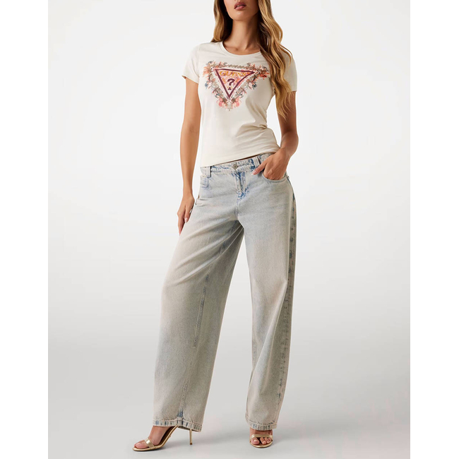 Product GUESS SS TRIANGLE FLOWERS TEE WOMEN'S T-SHIRT base image