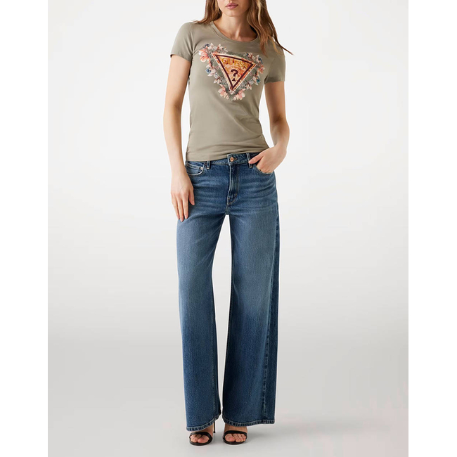 Product GUESS SS TRIANGLE FLOWERS TEE WOMEN'S T-SHIRT base image