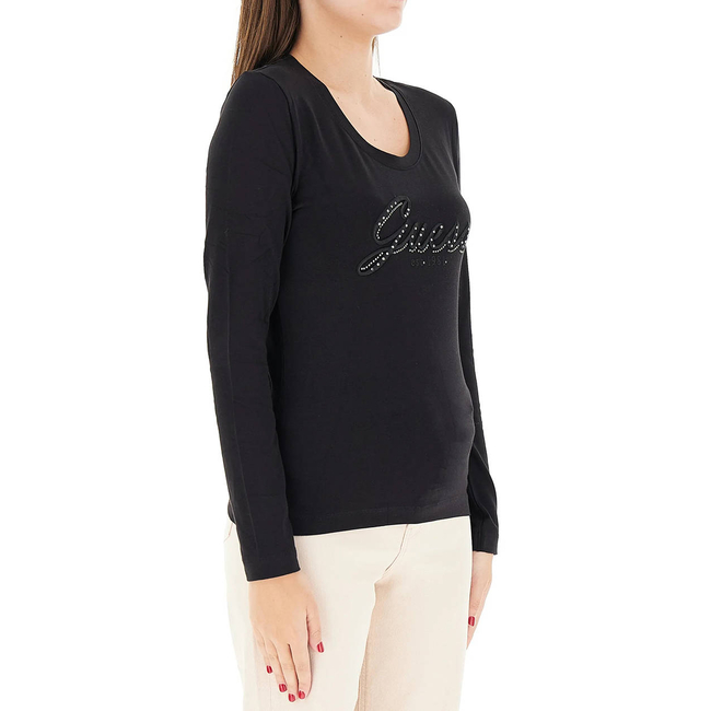 Product GUESS CN LS EMBRO SCRIPT LOGO TEE WOMEN'S T-SHIRT base image
