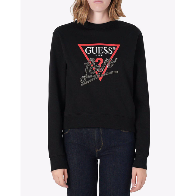 Product GUESS CN STUDDED LOVE SWEATSHIRT WOMEN base image