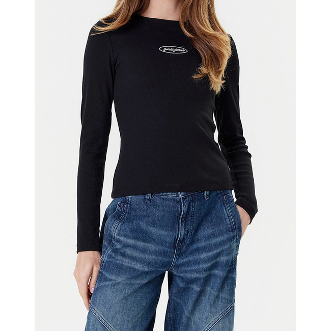 Product GUESS JEANS GJ LS CN EMBRO SLIM TOP WOMEN'S T-SHIRT base image